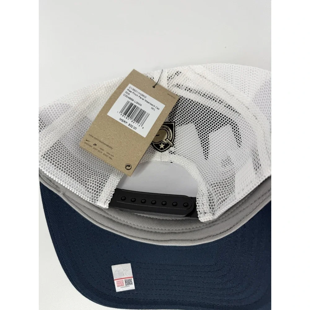 Nike Rise Army Black Knights‎ Team Issued Blue Mesh Snapback Hat Cap M/L New